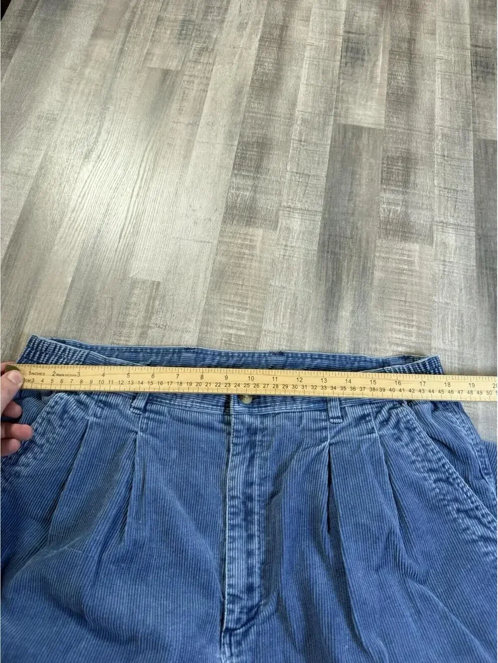 Vintage Eddie Bauer Pants Jeans‎ Blue Pleated Corduroy 90s Wide Leg Men’s 38x30